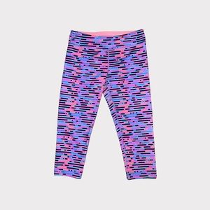Ivivva By Lululemon Neon Pink & Orange Cropped Leggings